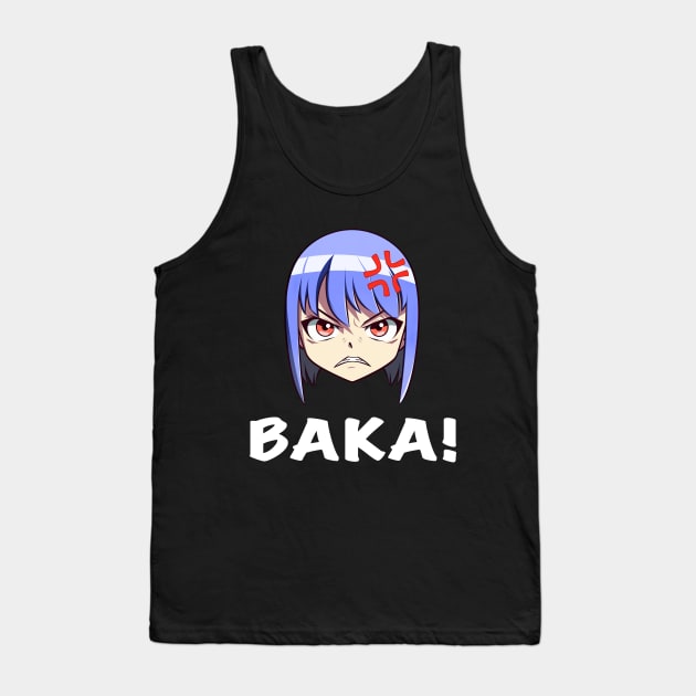 Angry Anime Face Emoji Baka! - Anime Shirt Tank Top by KAIGAME Art